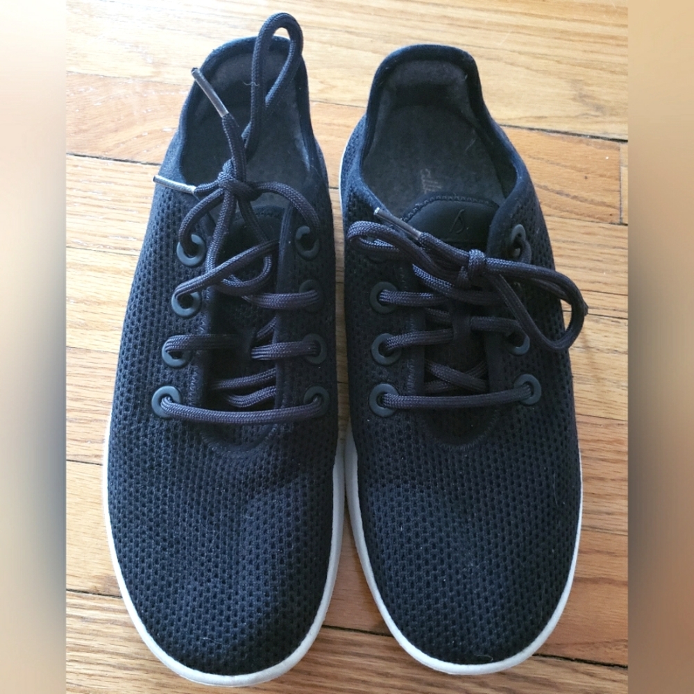Allbirds Casual Running Tennis Shoes Sneaker Black Merino Wool M's 8, W's 10